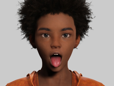 Sipho - Realistic African child 3D Model
