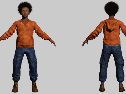 Sipho - Realistic African child 3D Model