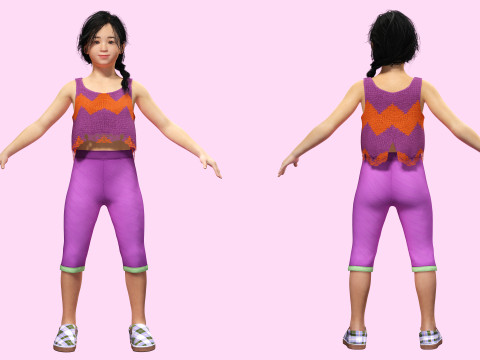 Lalita-Realistic asian girl 3D Model