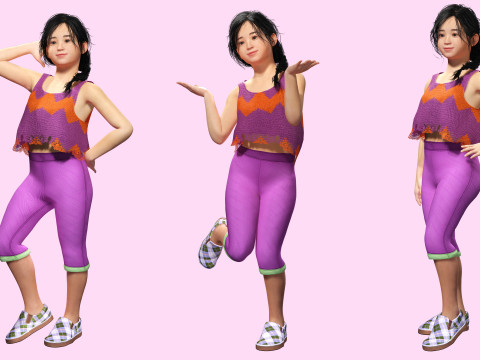Lalita-Realistic asian girl 3D Model