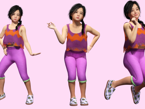 Lalita-Realistic asian girl 3D Model