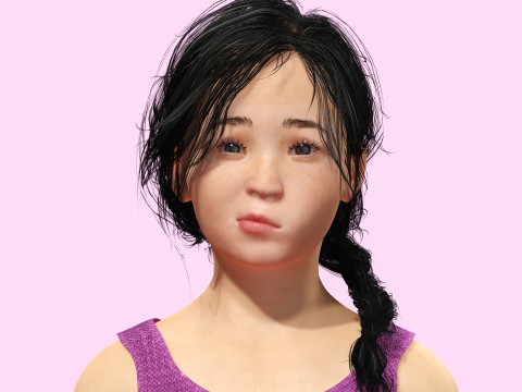 Lalita-Realistic asian girl 3D Model