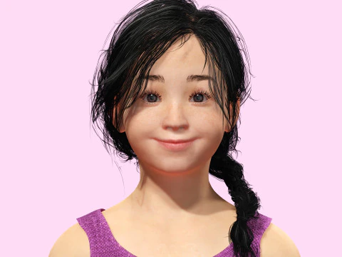 Lalita-Realistic asian girl 3D Model