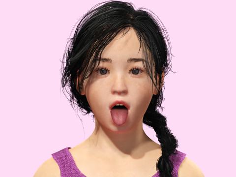 Lalita-Realistic asian girl 3D Model