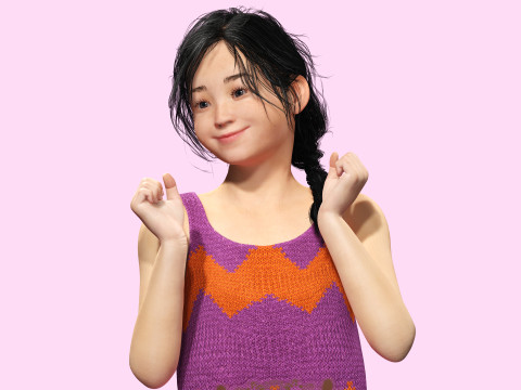 Lalita-Realistic asian girl 3D Model