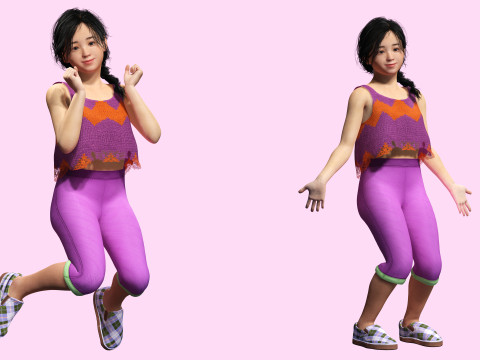 Lalita-Realistic asian girl 3D Model