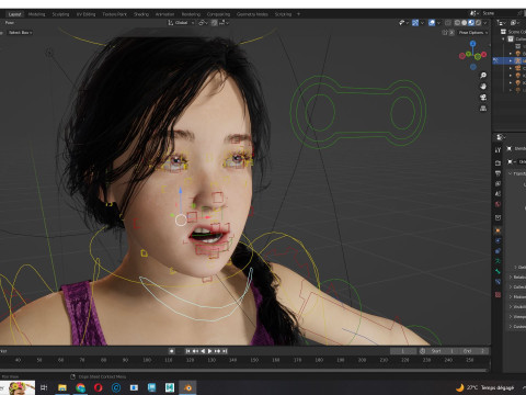 Lalita-Realistic asian girl 3D Model