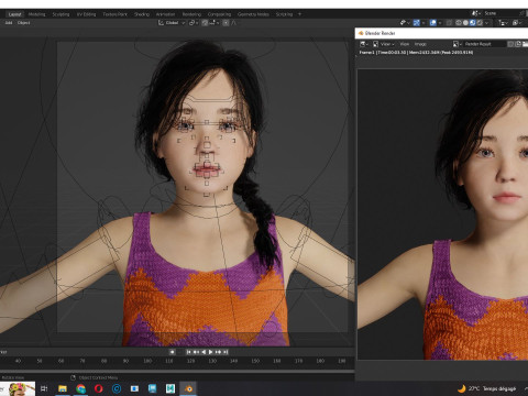 Lalita-Realistic asian girl 3D Model