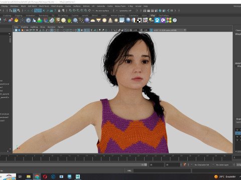 Lalita-Realistic asian girl 3D Model