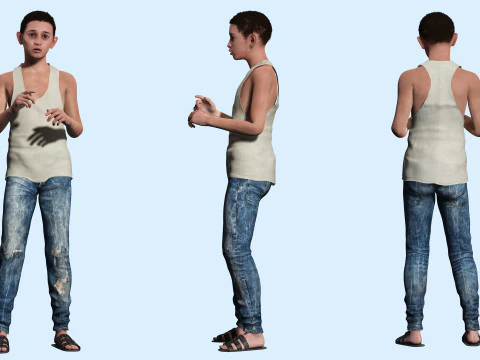 Mostafa-Realistic Arabic boy 3D Model