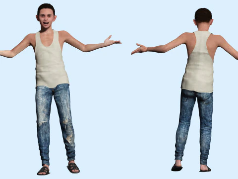 Mostafa-Realistic Arabic boy 3D Model