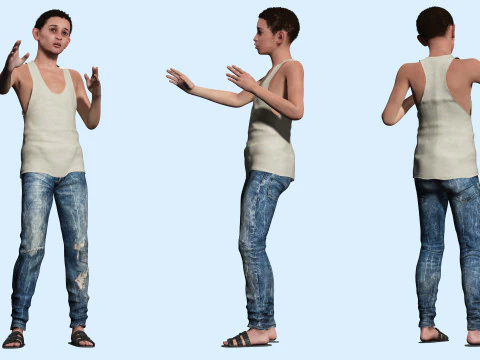 Mostafa-Realistic Arabic boy 3D Model