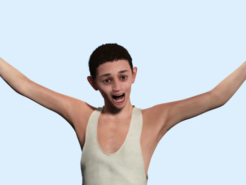 Mostafa-Realistic Arabic boy 3D Model