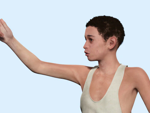 Mostafa-Realistic Arabic boy 3D Model