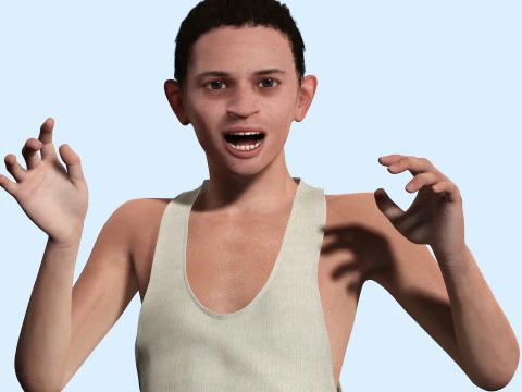 Mostafa-Realistic Arabic boy 3D Model