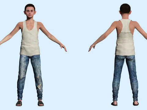 Mostafa-Realistic Arabic boy 3D Model