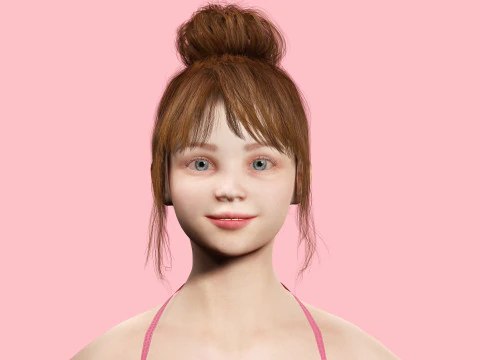 Sonya-Realistic Girl in swiming dress Sweet girl 3D Model