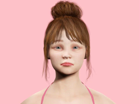 Sonya-Realistic Girl in swiming dress Sweet girl 3D Model