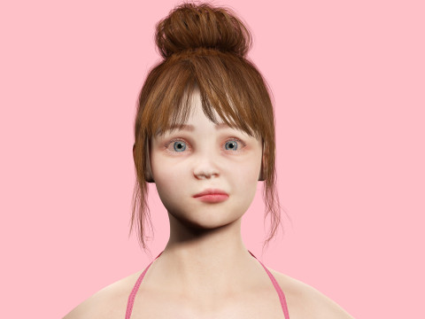 Sonya-Realistic Girl in swiming dress Sweet girl 3D Model