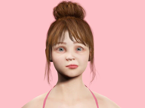 Sonya-Realistic Girl in swiming dress Sweet girl 3D Model