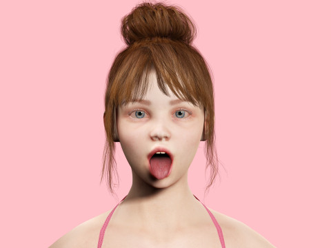 Sonya-Realistic Girl in swiming dress Sweet girl 3D Model