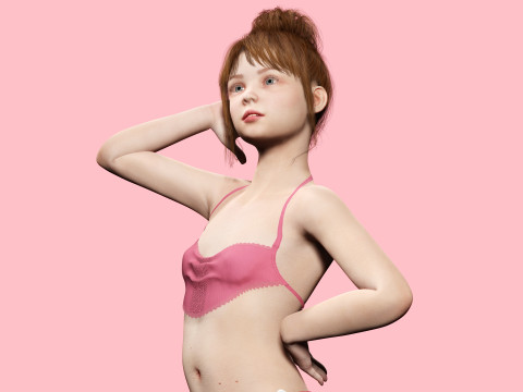Sonya-Realistic Girl in swiming dress Sweet girl 3D Model