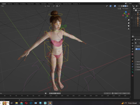 Sonya-Realistic Girl in swiming dress Sweet girl 3D Model