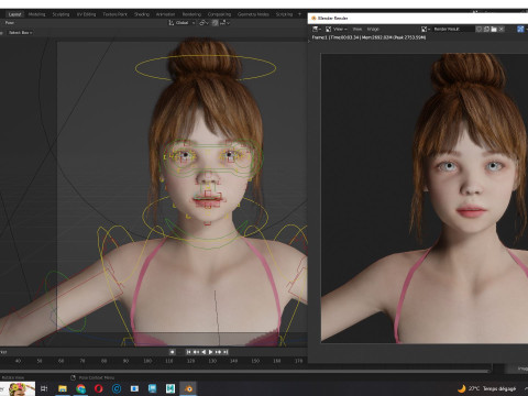 Sonya-Realistic Girl in swiming dress Sweet girl 3D Model