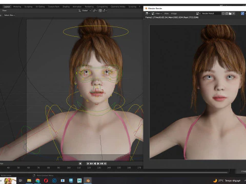 Sonya-Realistic Girl in swiming dress Sweet girl 3D Model
