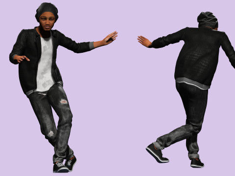 Zak-Realistic African American Boy 3D Model