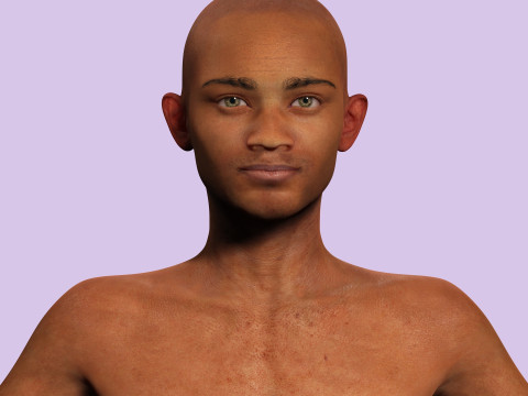 Zak-Realistic African American Boy 3D Model