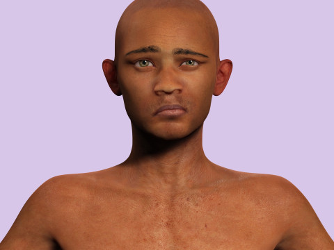 Zak-Realistic African American Boy 3D Model