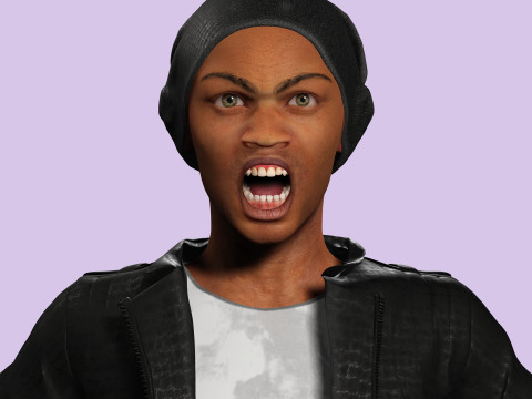 Zak-Realistic African American Boy 3D Model