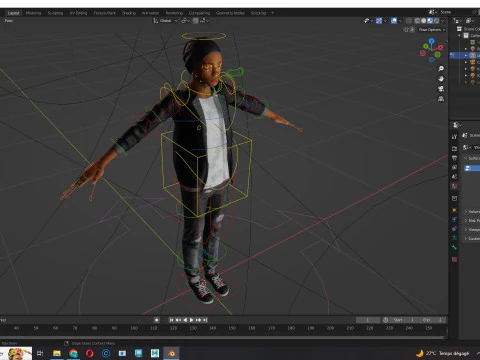 Zak-Realistic African American Boy 3D Model