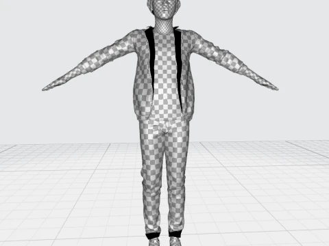 Zak-Realistic African American Boy 3D Model