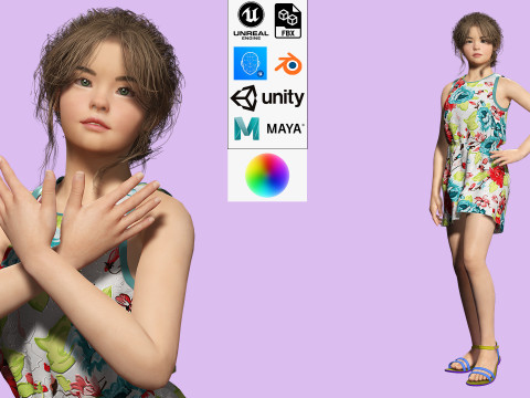 Angelie - Realistic Sweet Girl 3D Model