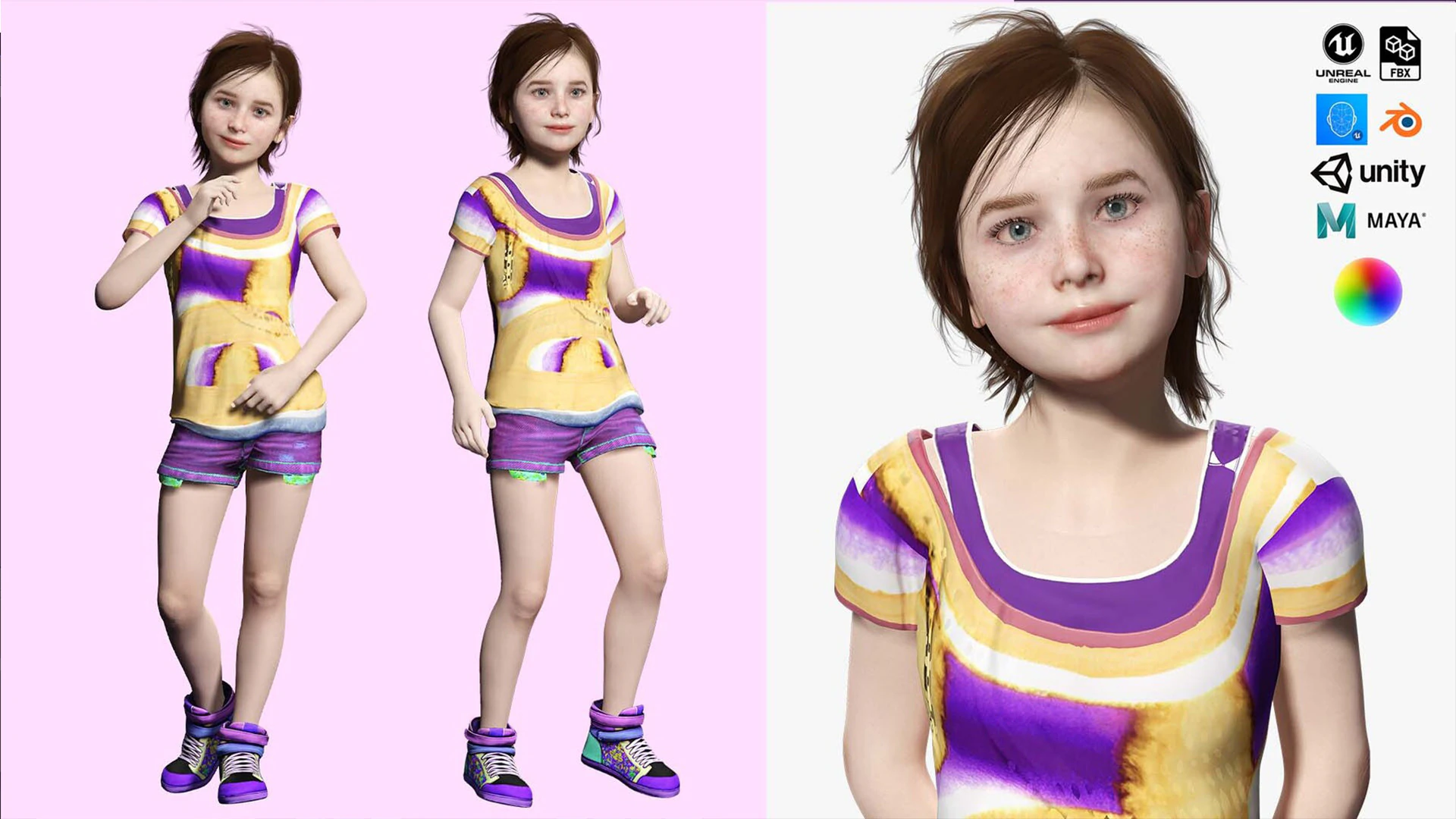 Sophia - little Sunshine 3D Model .c4d .max .obj .3ds .fbx .stl .blend 