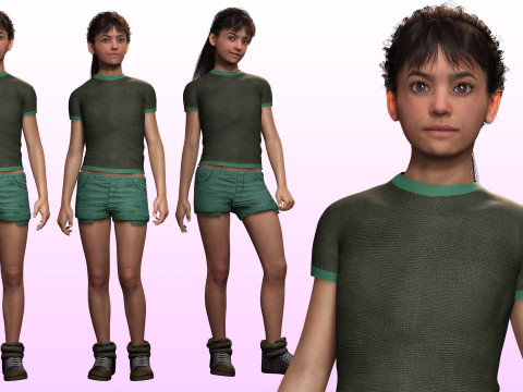 Amna -Realistic Girl Child 3D Model