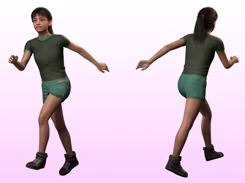 Amna -Realistic Girl Child 3D Model