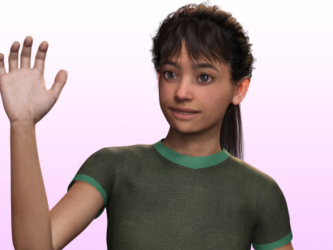 Amna -Realistic Girl Child 3D Model