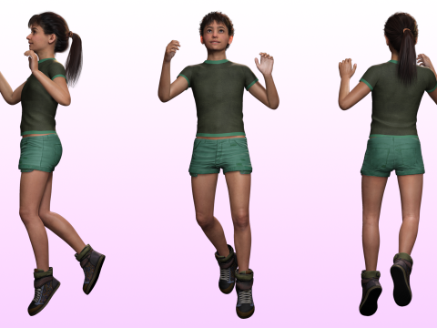Amna -Realistic Girl Child 3D Model