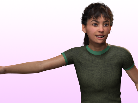 Amna -Realistic Girl Child 3D Model