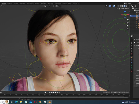 Riya - little girl Low-poly kid Modèle 3D