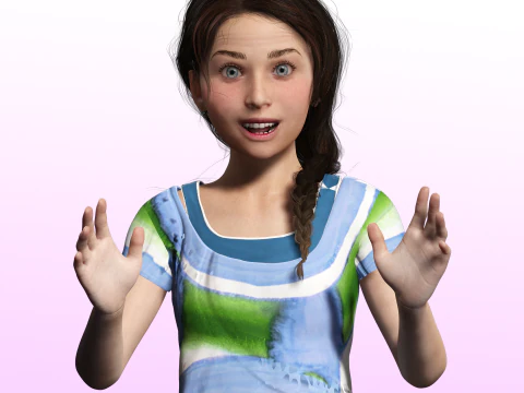 Lily -Realistic Sweet Girl Child Sister 3D Model