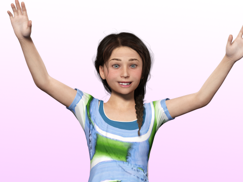 Lily -Realistic Sweet Girl Child Sister Modèle 3D