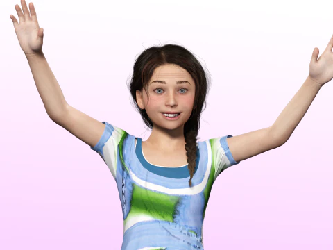 Lily -Realistic Sweet Girl Child Sister 3D Model
