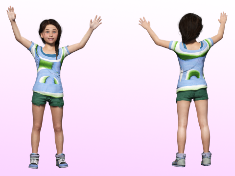 Lily -Realistic Sweet Girl Child Sister Modèle 3D