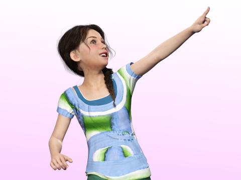 Lily -Realistic Sweet Girl Child Sister Modèle 3D