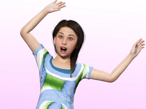 Lily -Realistic Sweet Girl Child Sister 3D Model