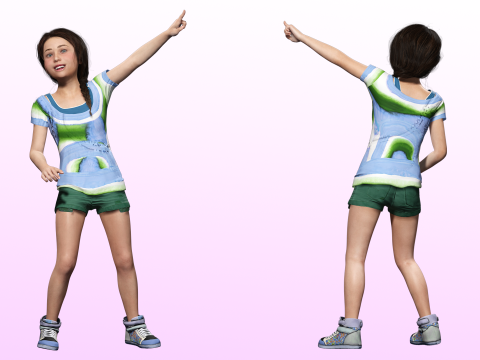 Lily -Realistic Sweet Girl Child Sister Modèle 3D